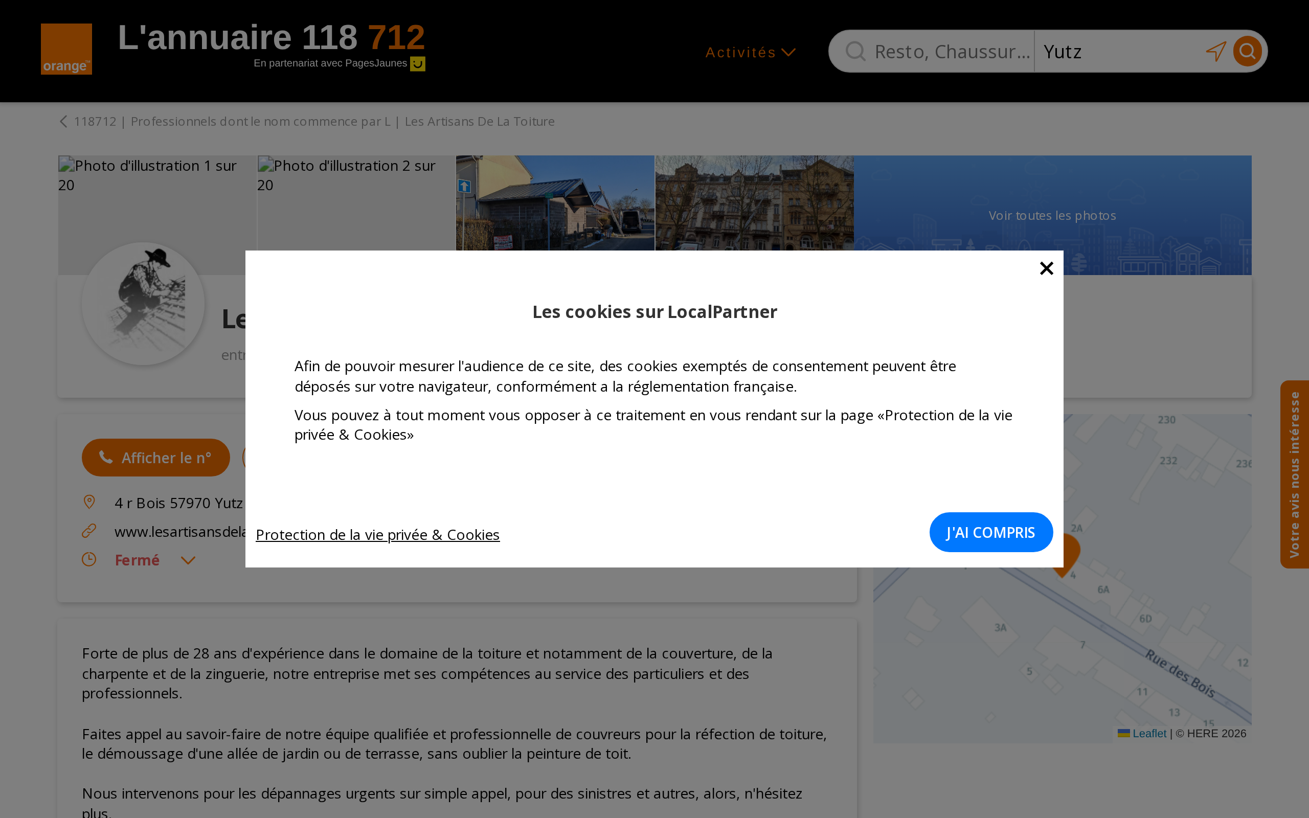 Aperçu du site Les Artisans De La Toiture
