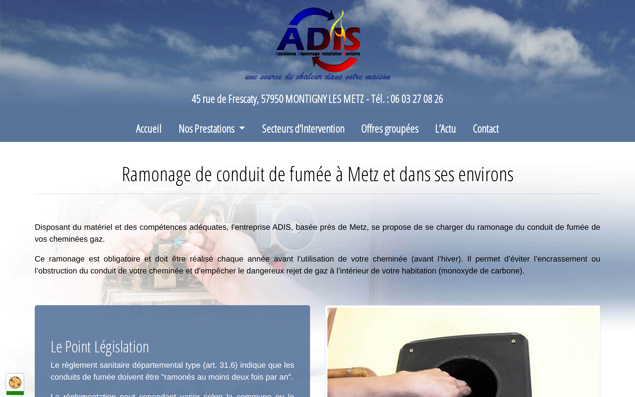 Aperçu du site ADIS Chauffage