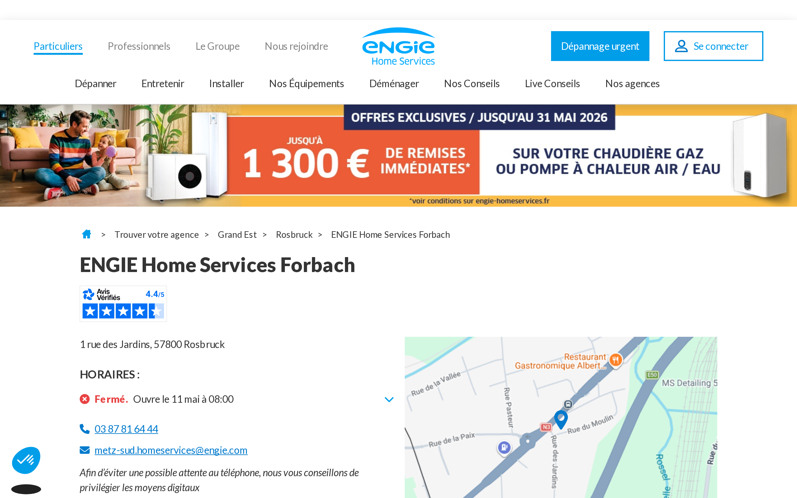 Aperçu du site ENGIE Home Services Forbach