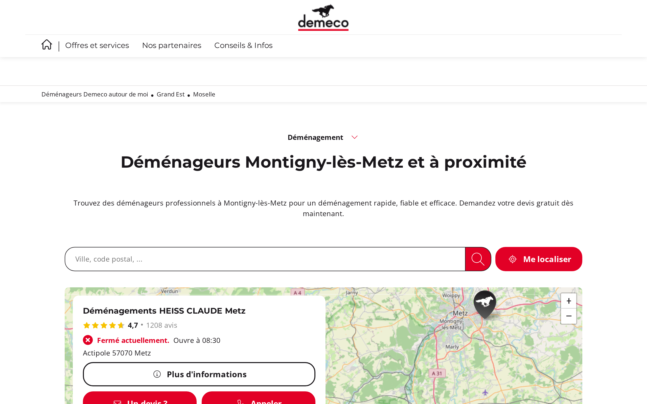 Aperçu du site Demeco
