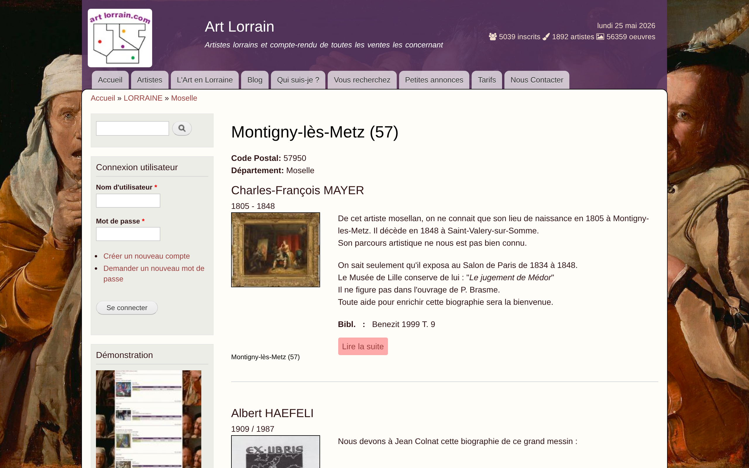 Aperçu du site Art Lorrain