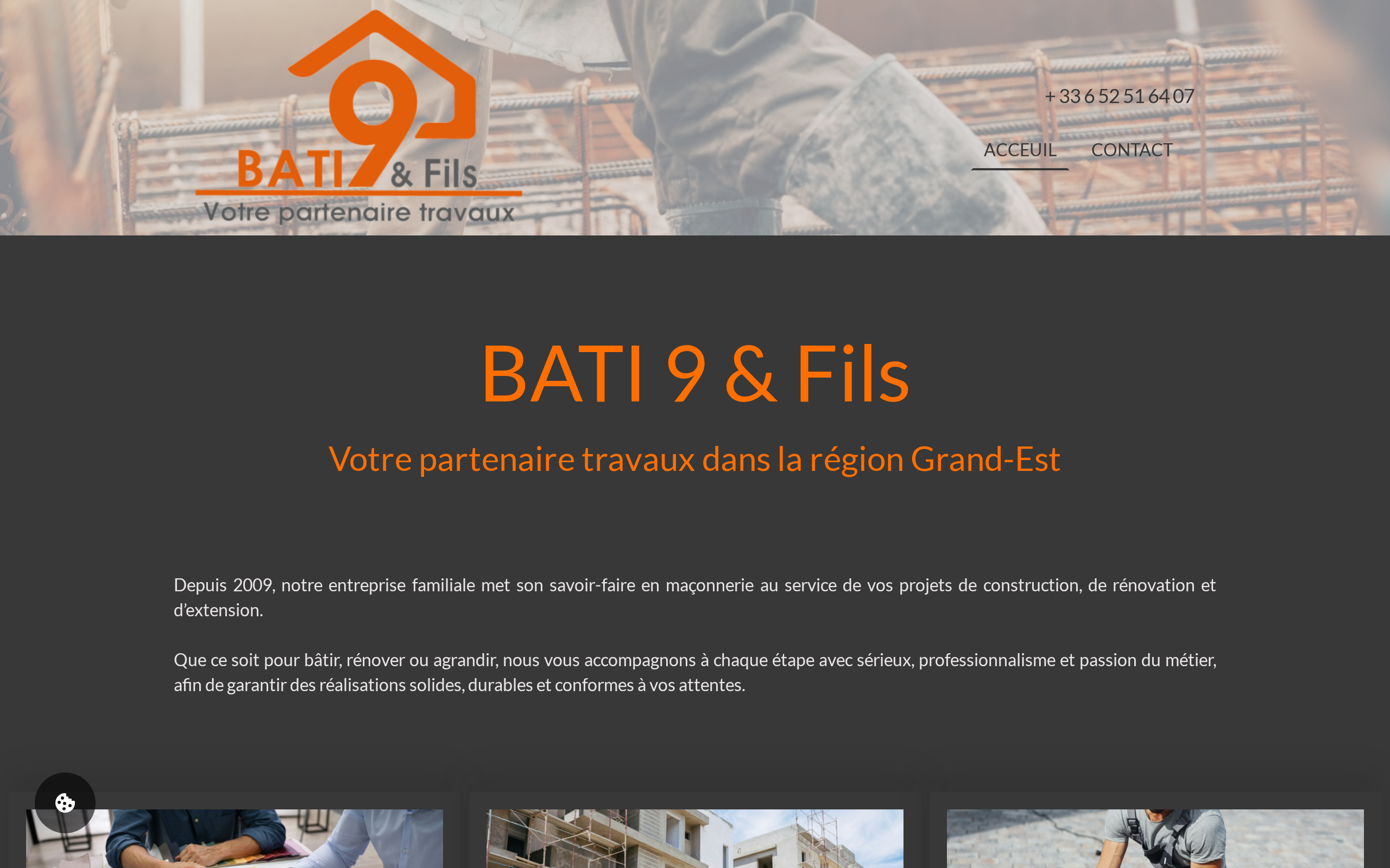 Aperçu du site BATI 9 & Fils
