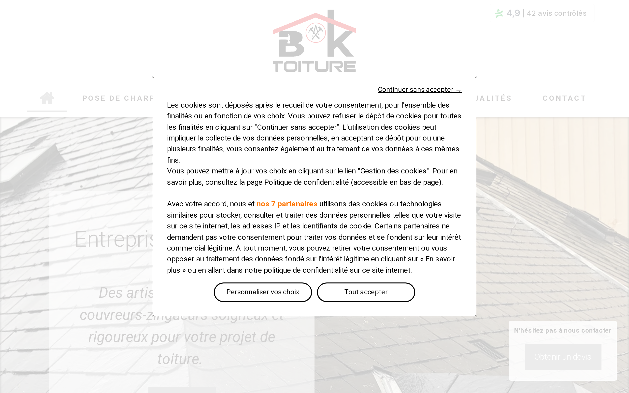 Aperçu du site BK Toiture