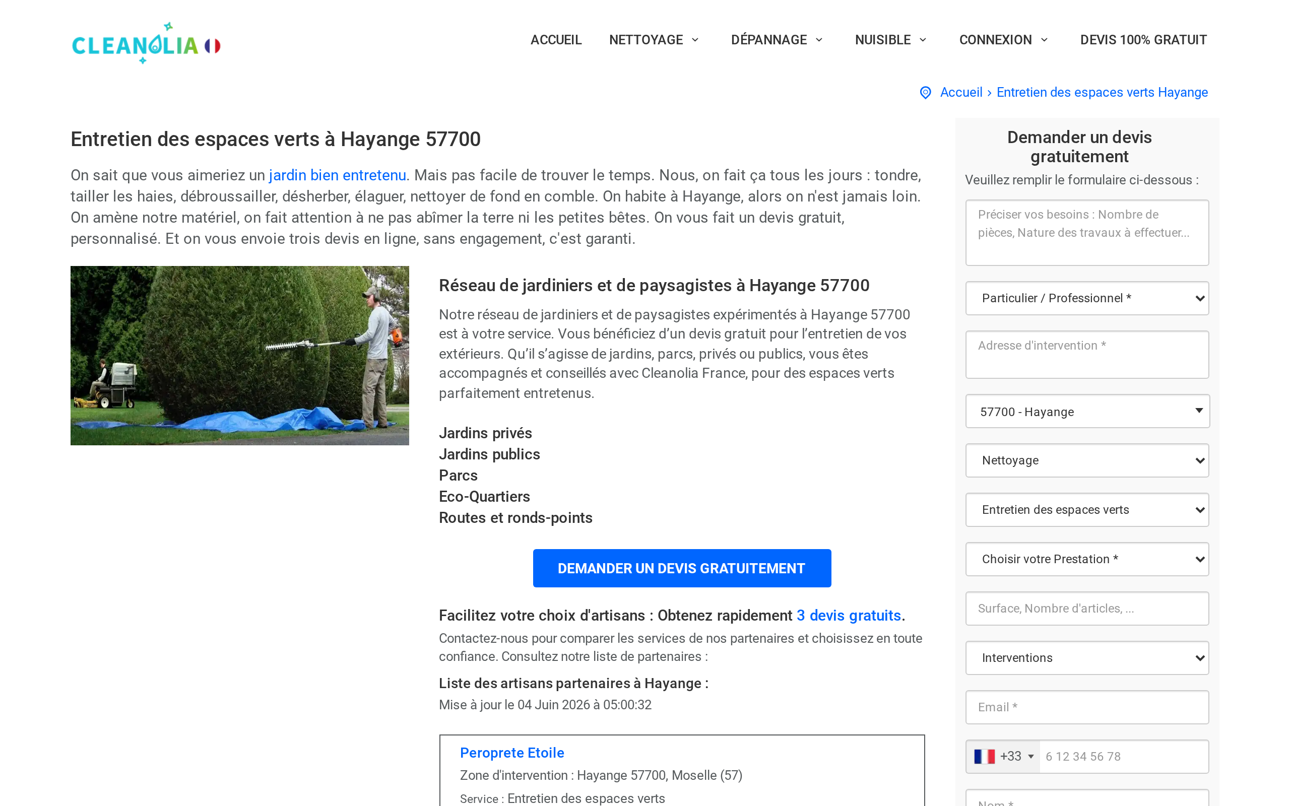 Aperçu du site Cleanolia France