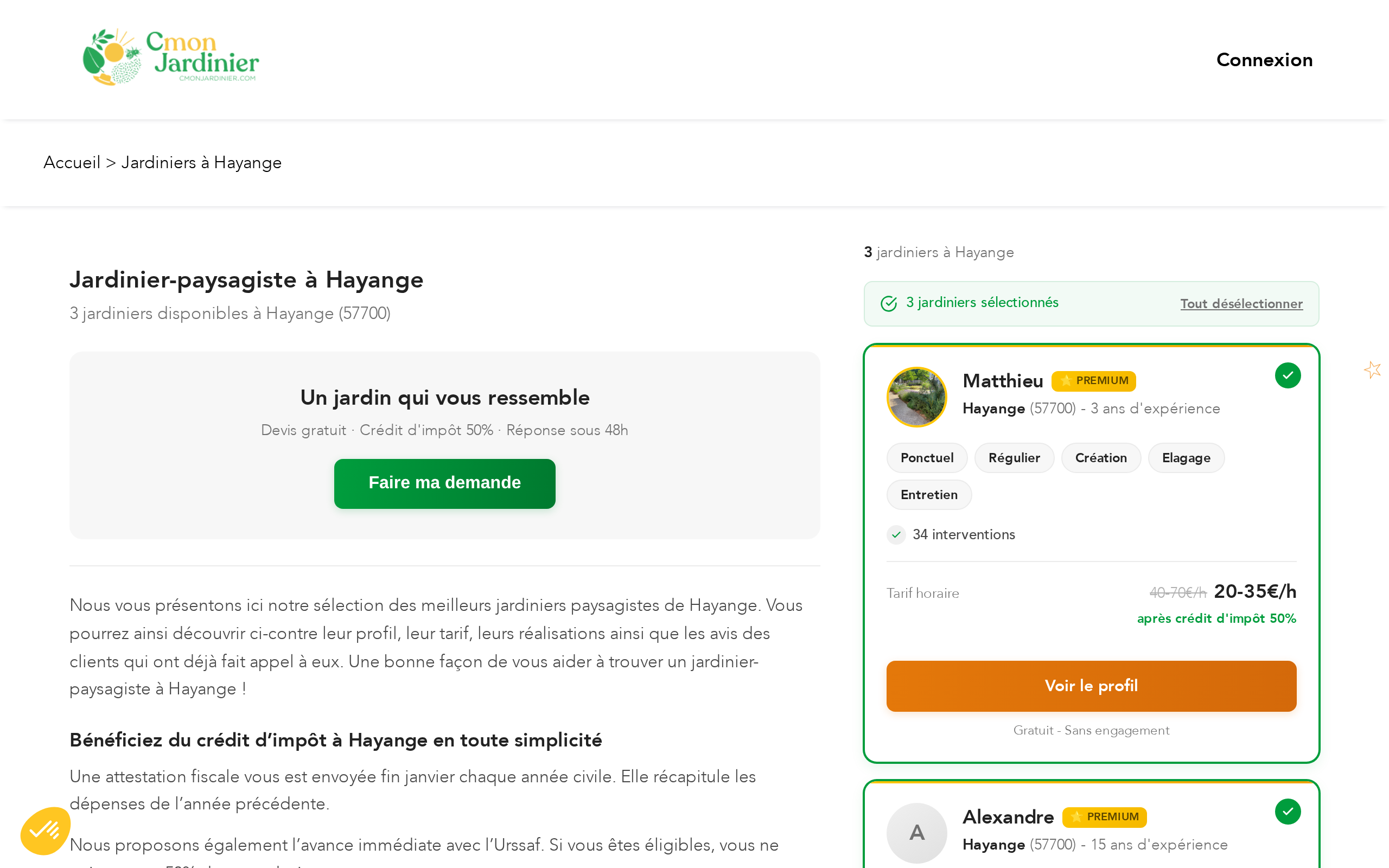 Aperçu du site CMonJardinier