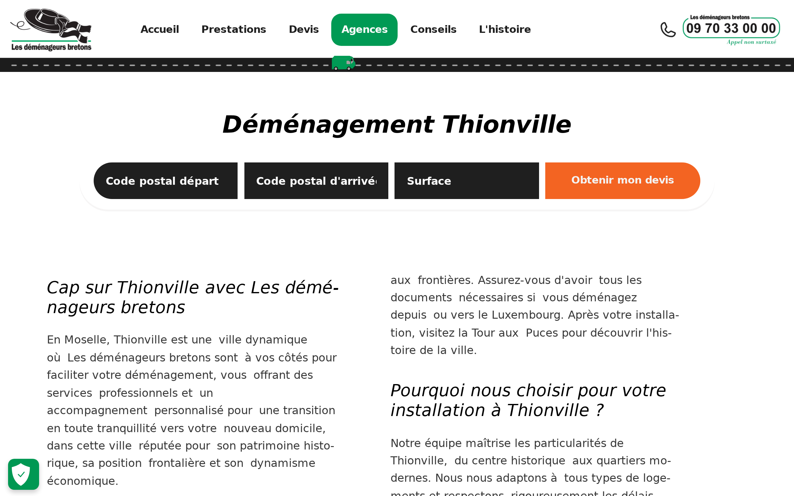 Aperçu du site Les déménageurs bretons