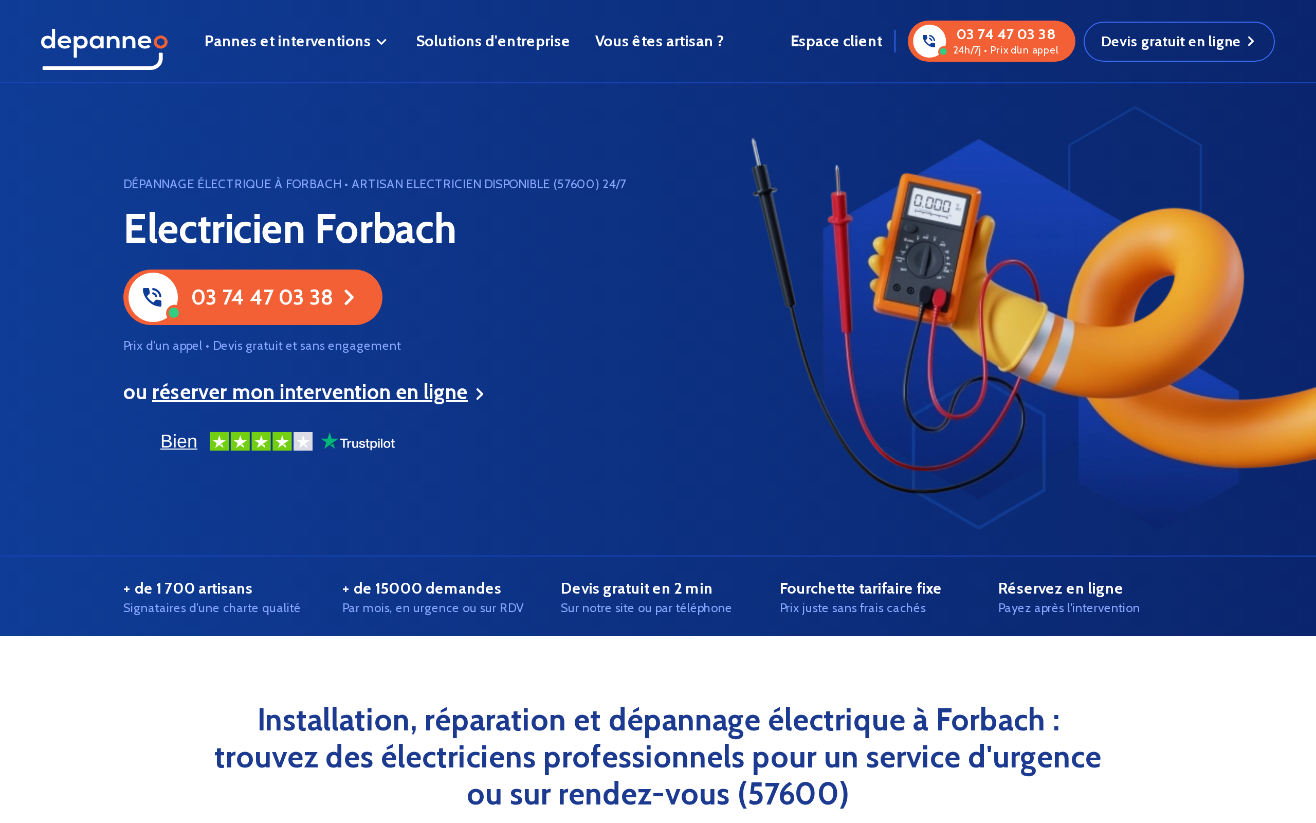 Aperçu du site Depanneo