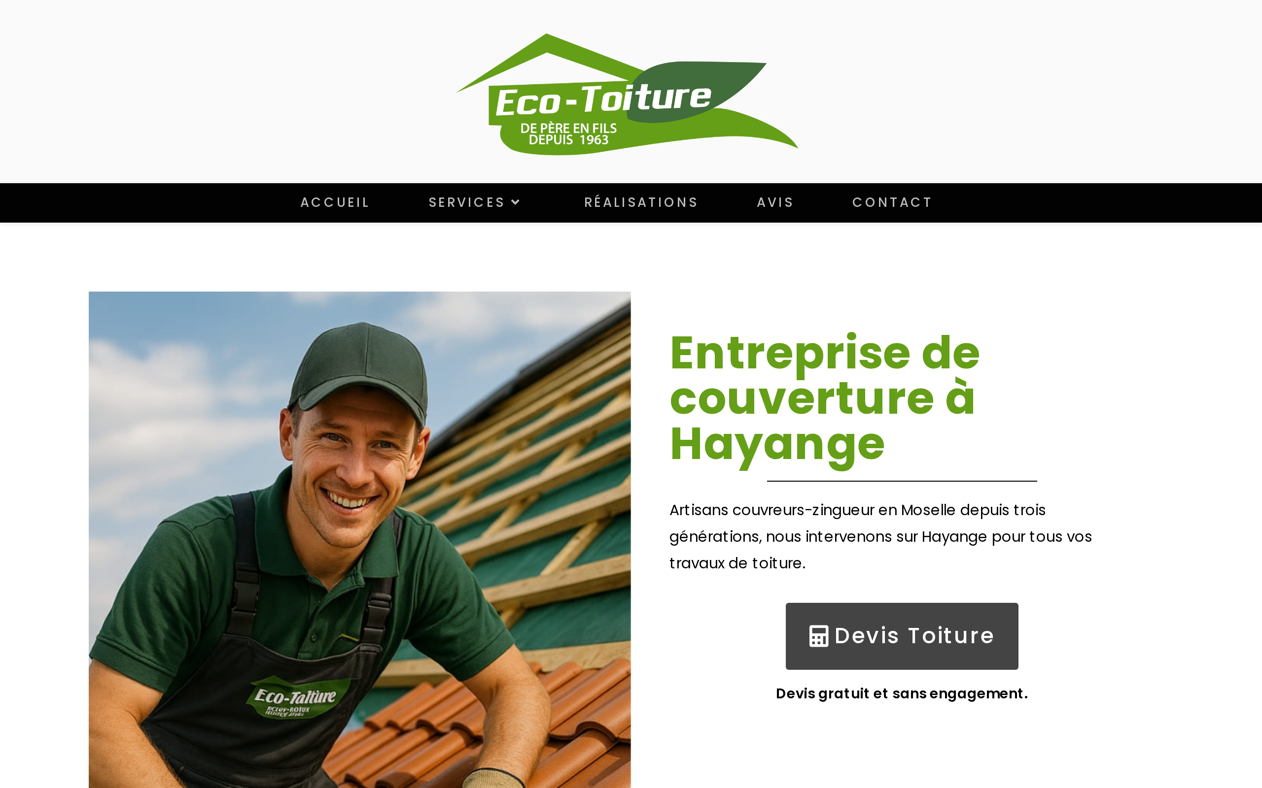 Aperçu du site Eco Toiture