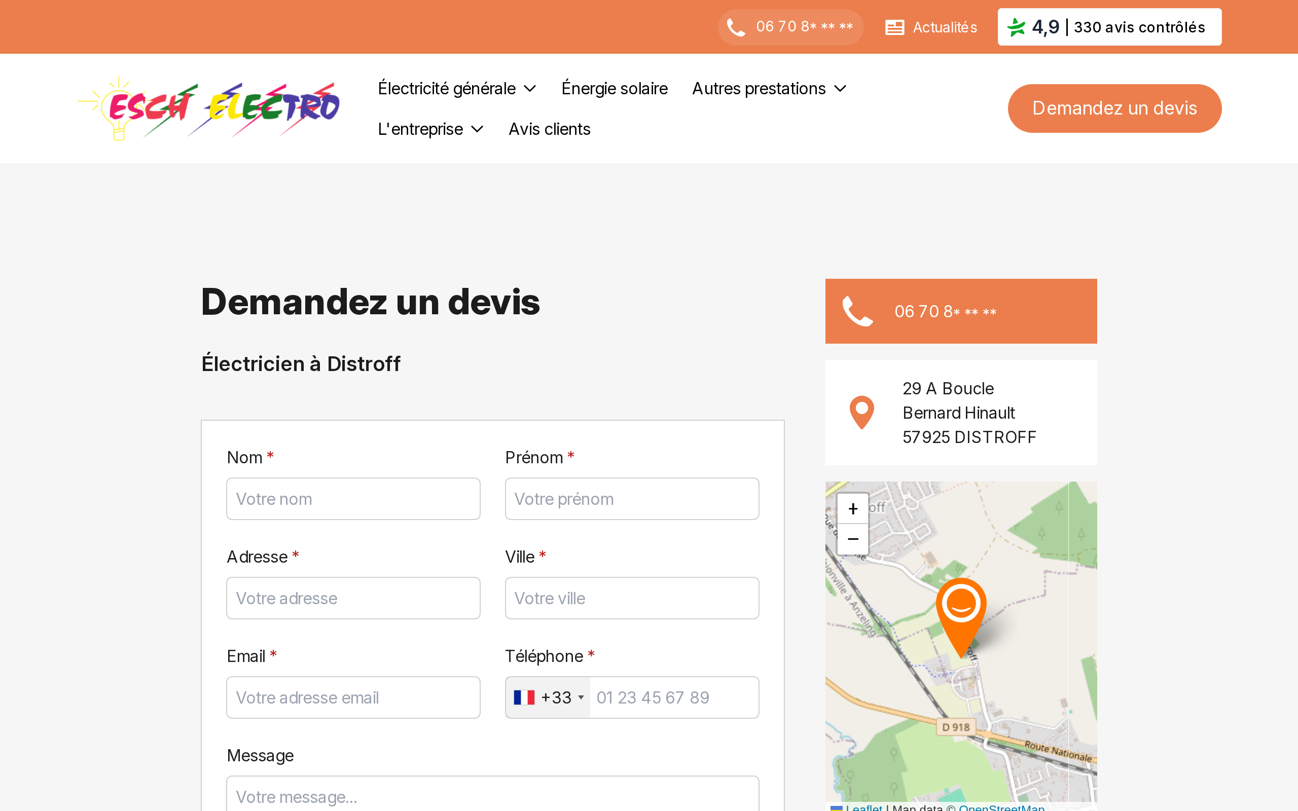 Aperçu du site ESCH ELECTRO