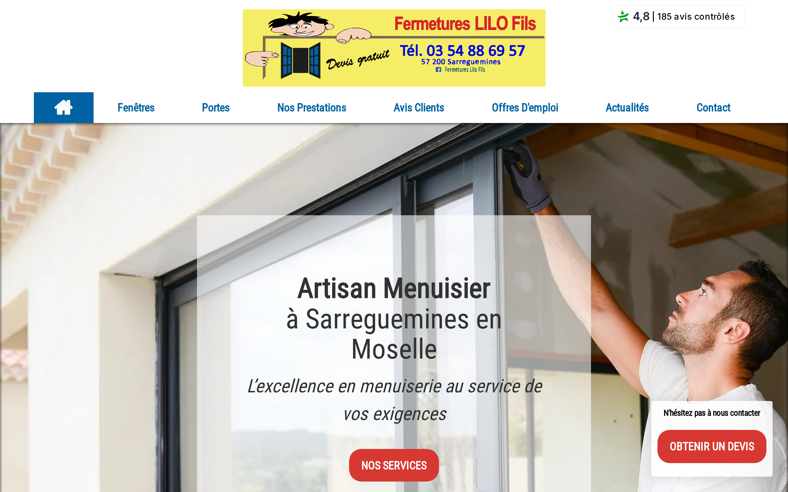 Aperçu du site Fermetures Lilo et Fils