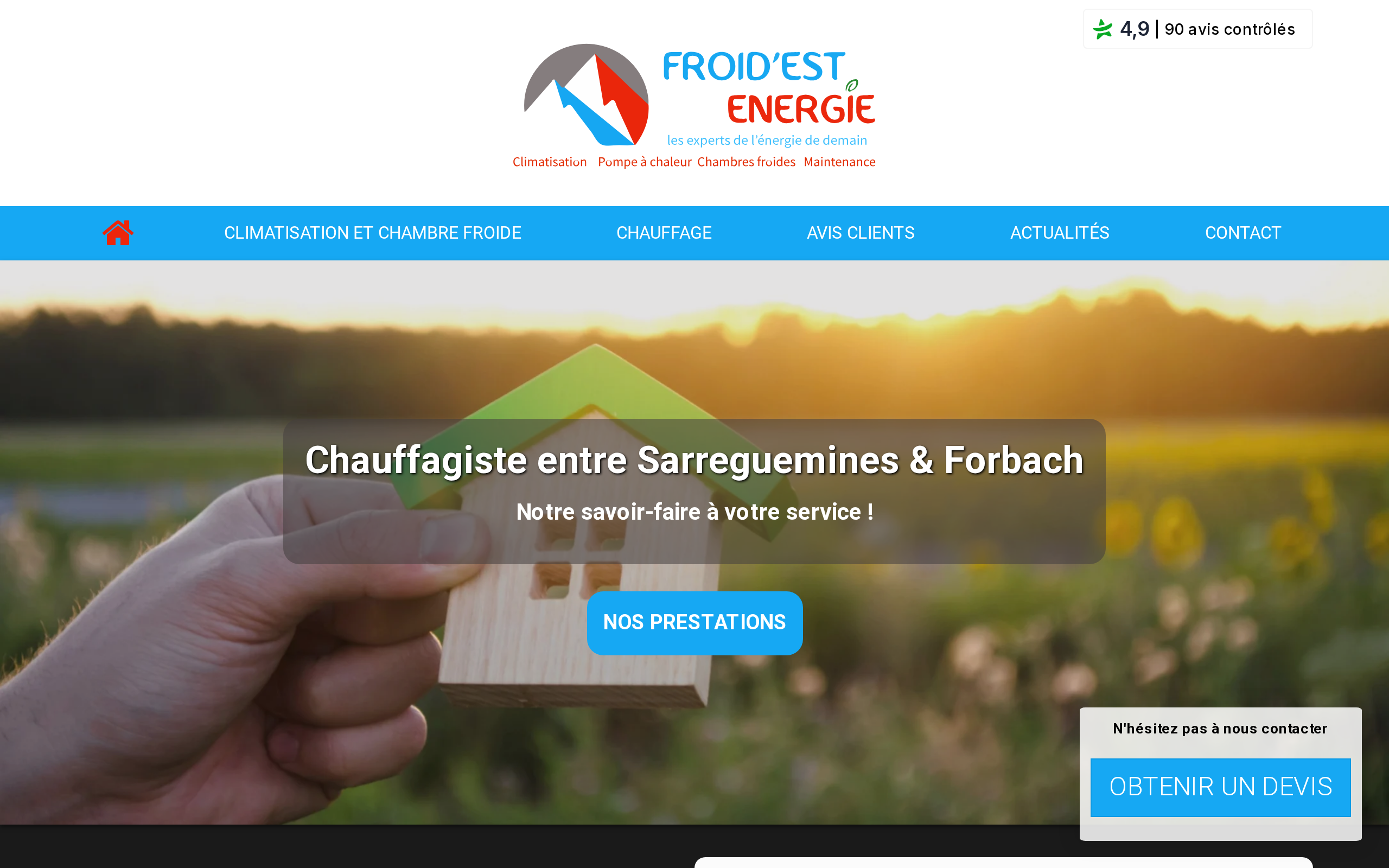 Aperçu du site FROID'EST ÉNERGIE