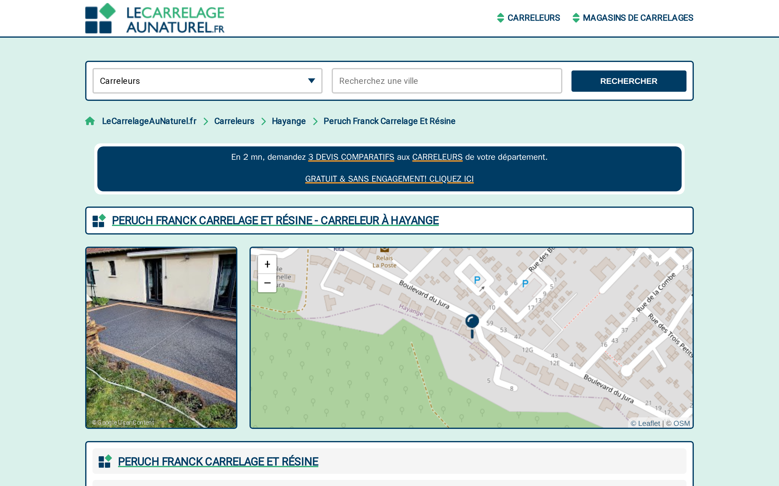 Aperçu du site Peruch Franck Carrelage Et Résine