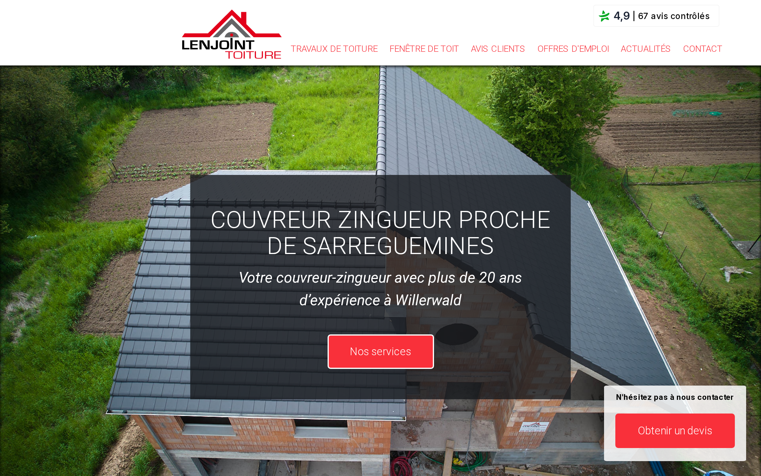 Aperçu du site Lenjoint Toiture