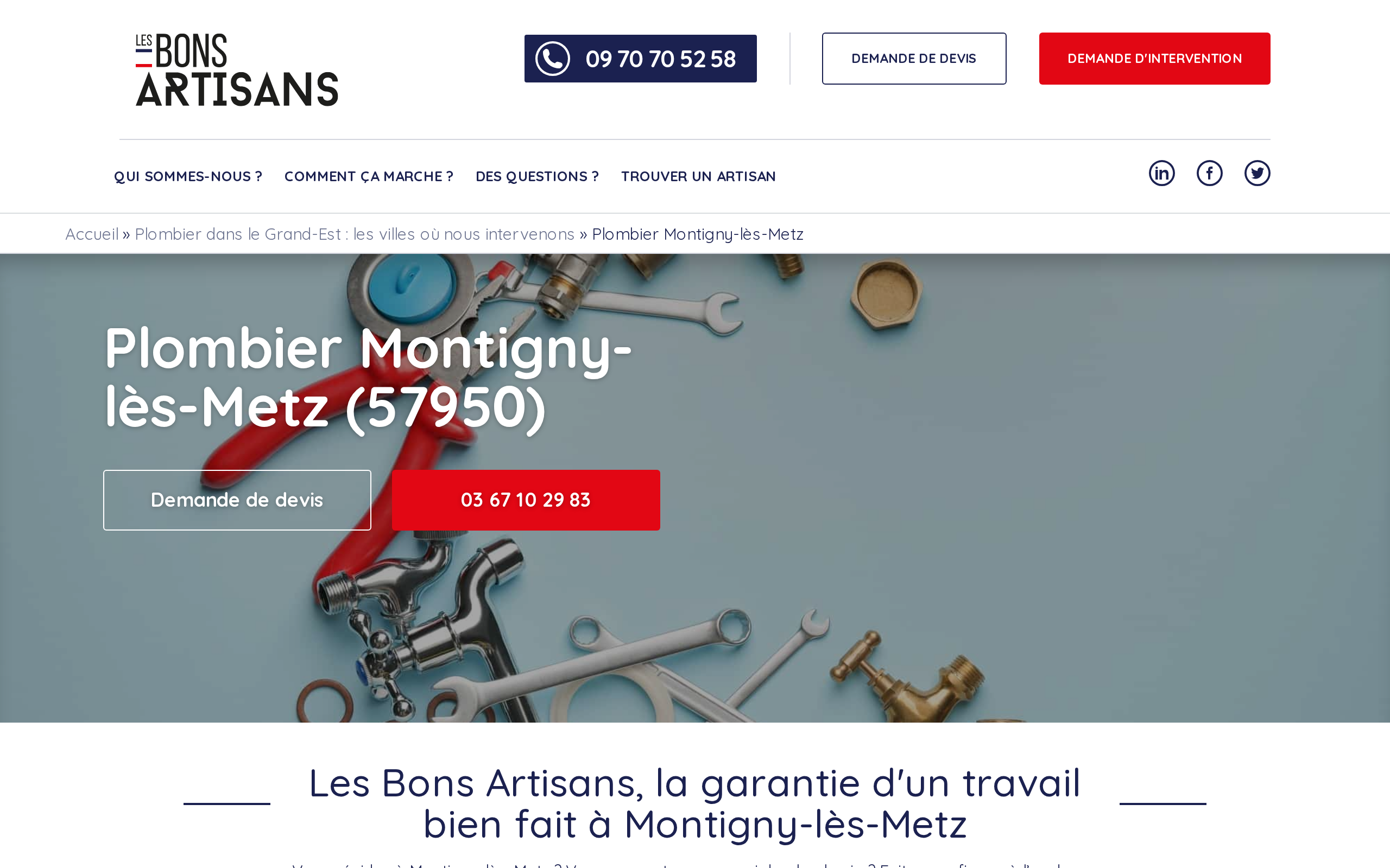 Aperçu du site Les Bons Artisans