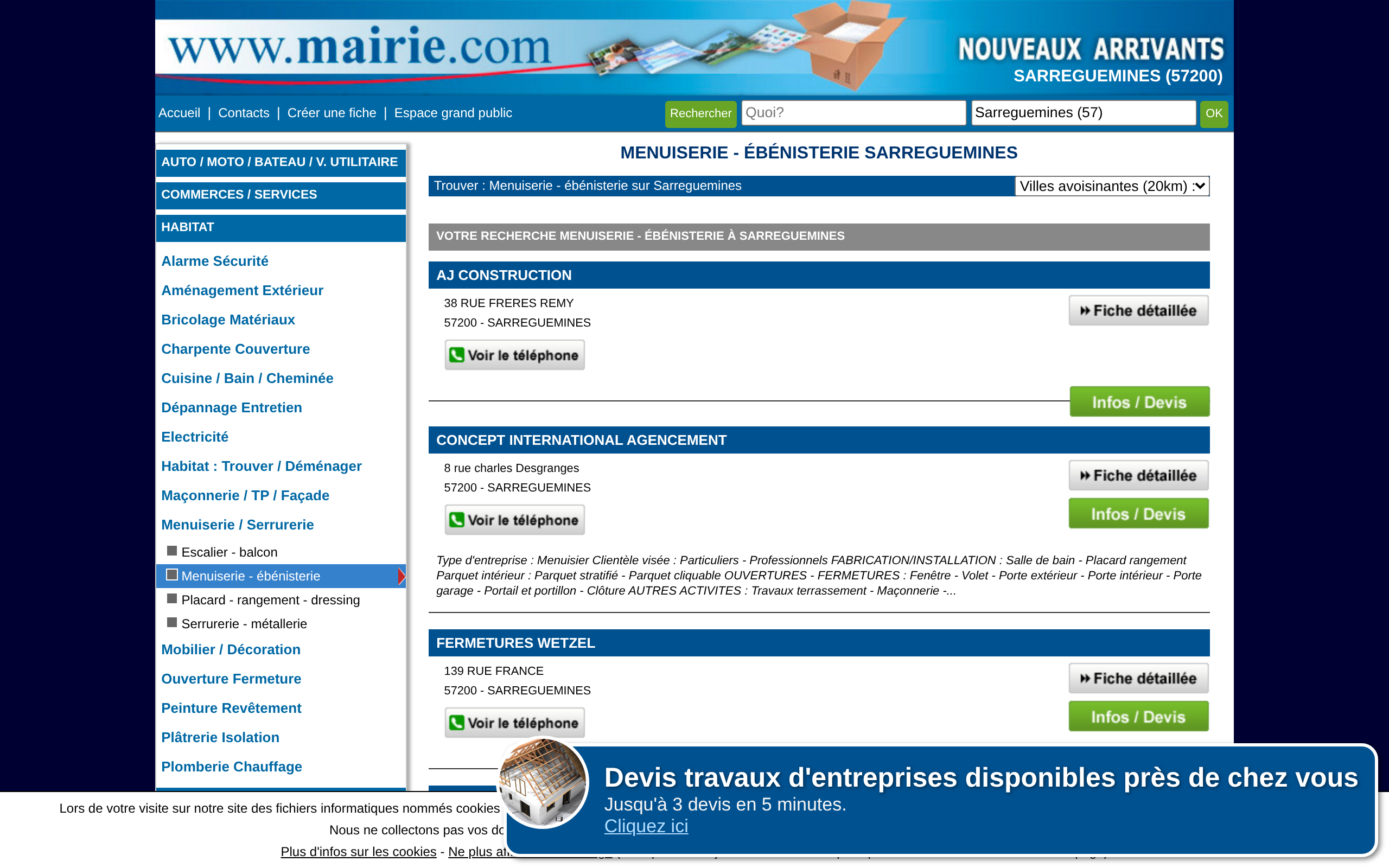 Aperçu du site CONCEPT INTERNATIONAL AGENCEMENT