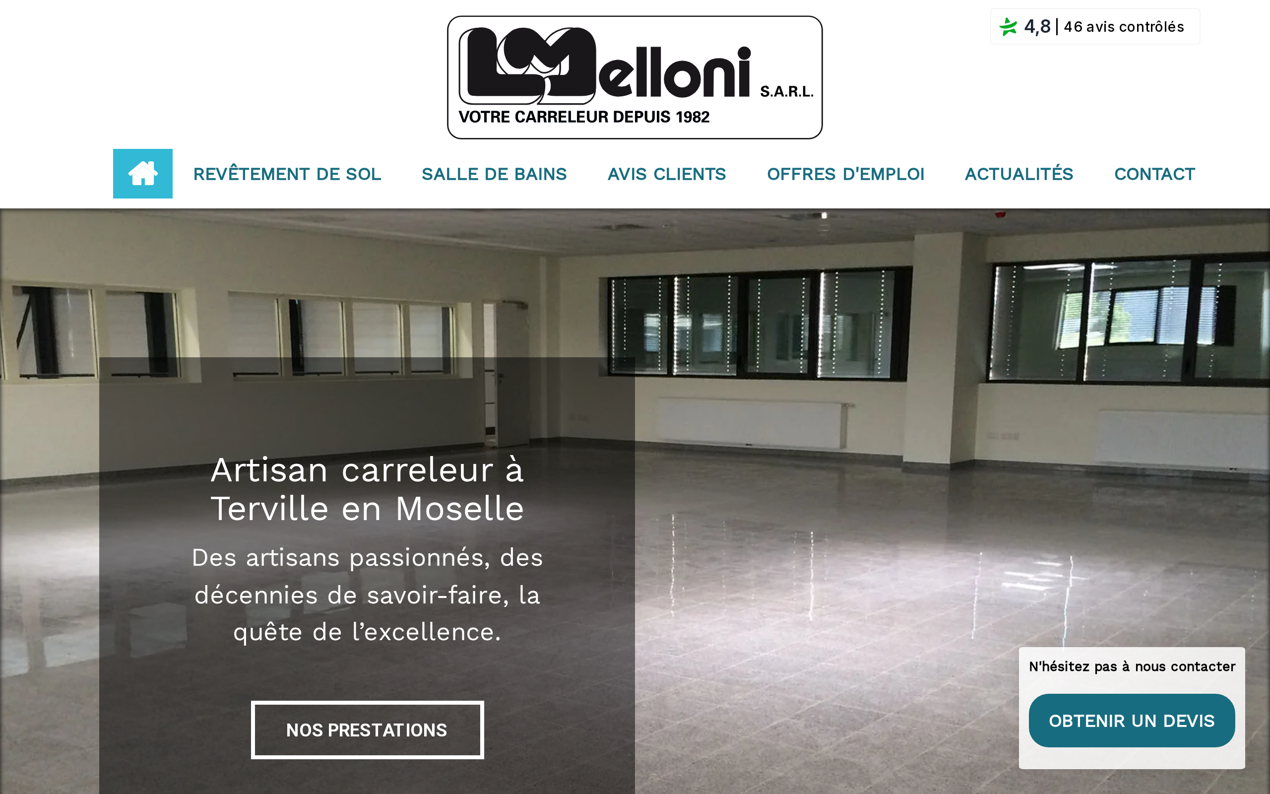 Aperçu du site Melloni SARL