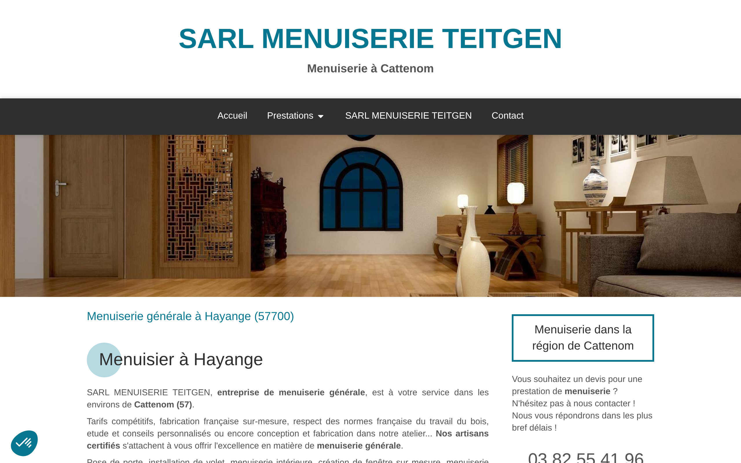 Aperçu du site SARL MENUISERIE TEITGEN