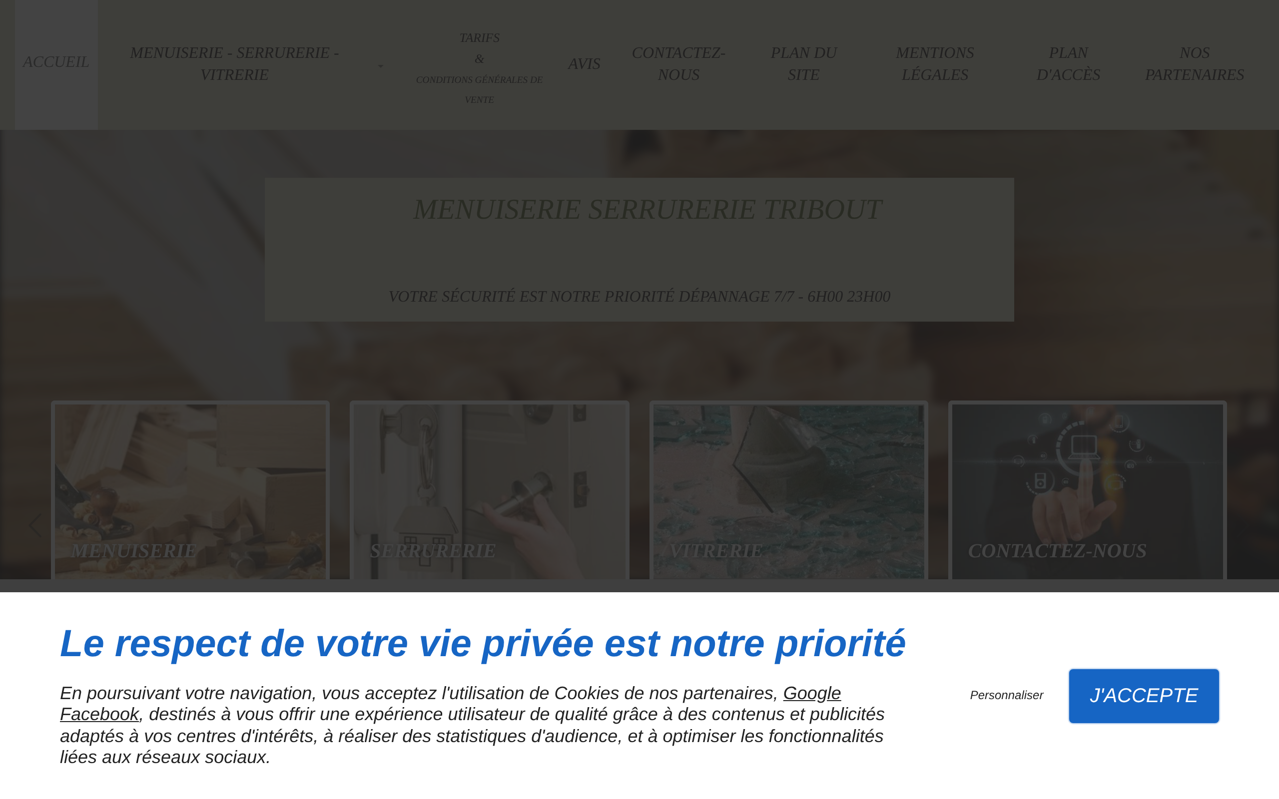 Aperçu du site Menuiserie Serrurerie Tribout