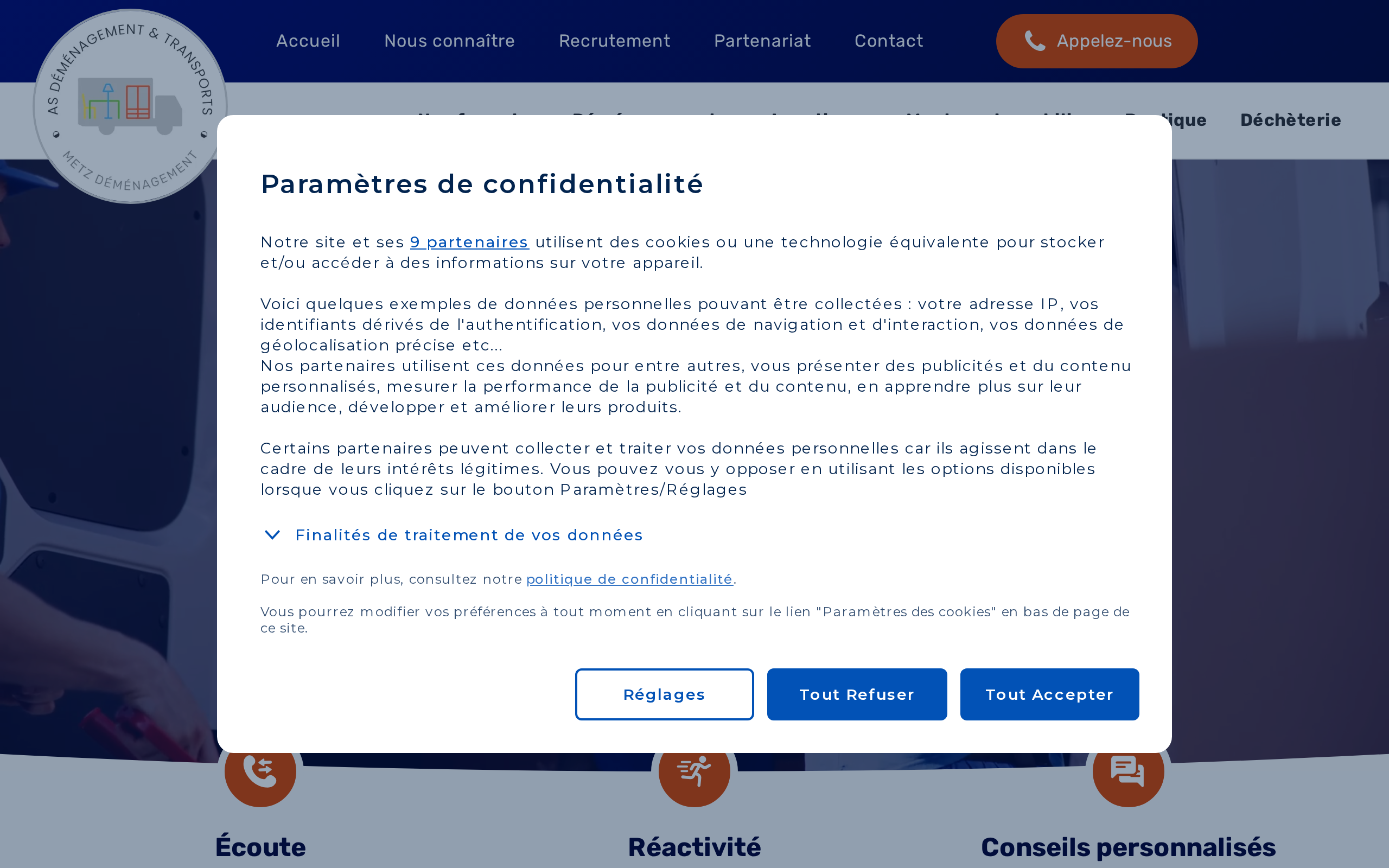 Aperçu du site AS DÉMÉNAGEMENT & TRANSPORTS