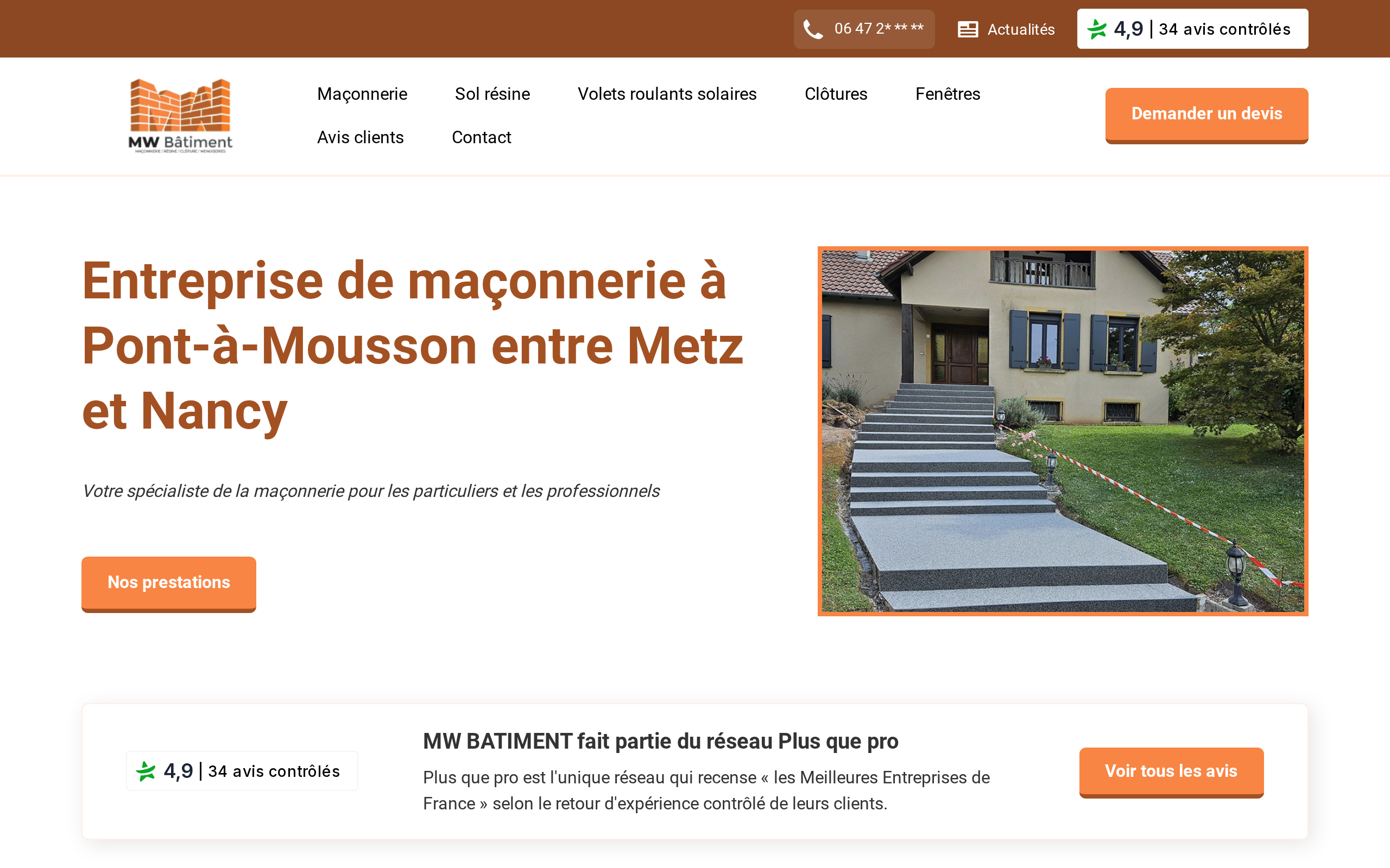 Aperçu du site MW BATIMENT