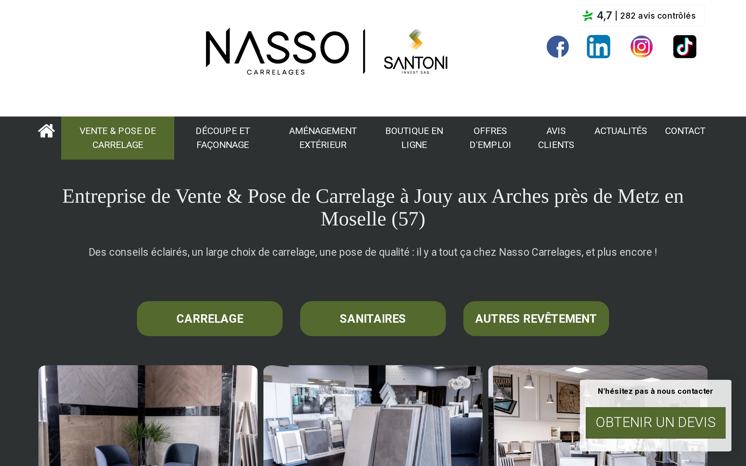 Aperçu du site Nasso Carrelages