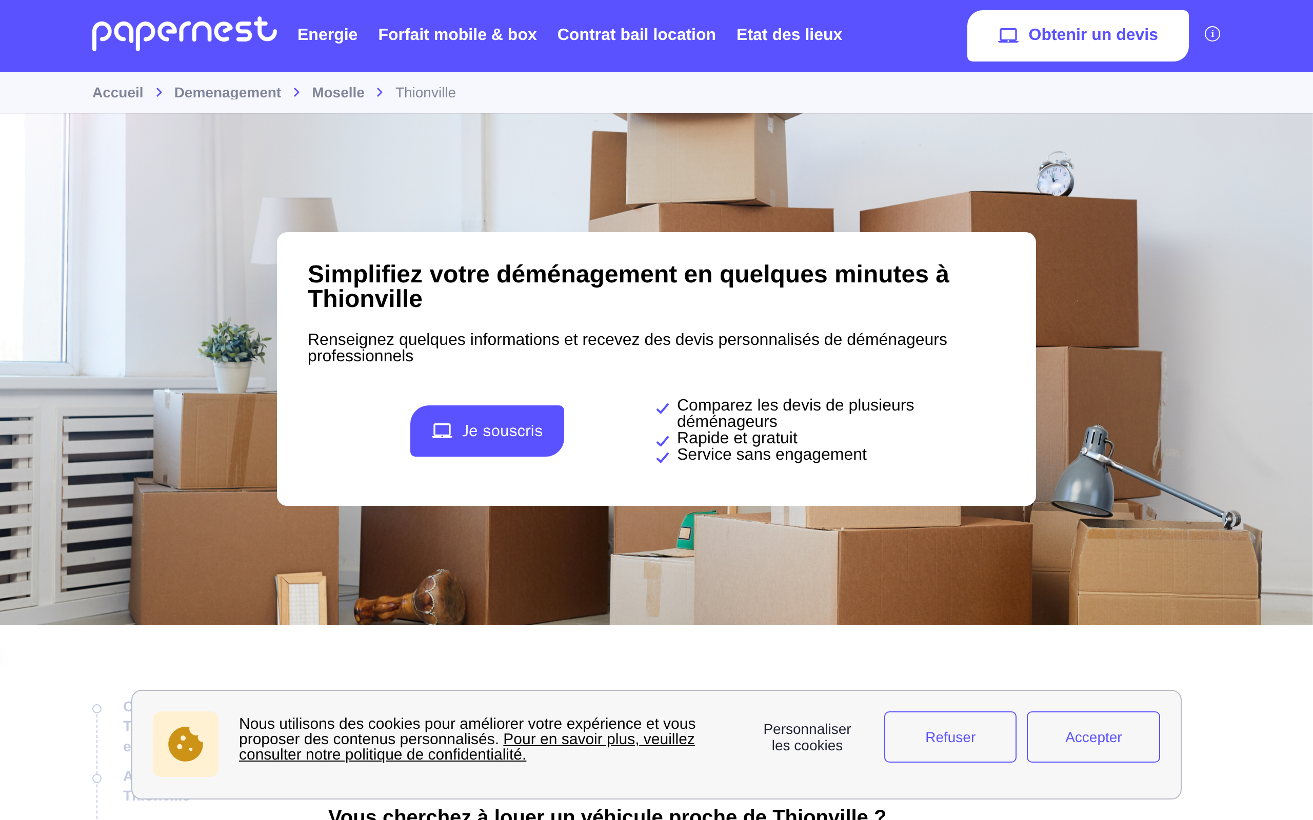 Aperçu du site papernest