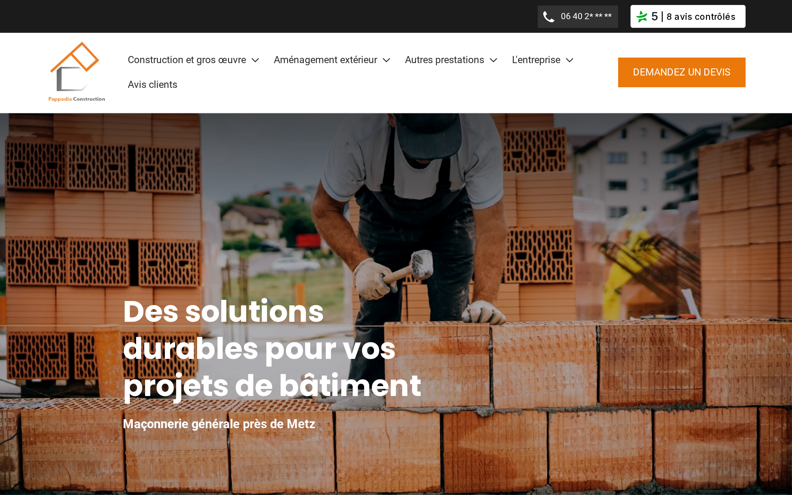 Aperçu du site PAPPADIA CONSTRUCTION
