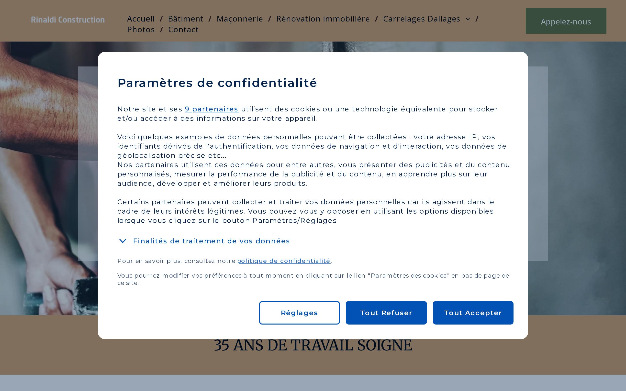 Aperçu du site Rinaldi Construction