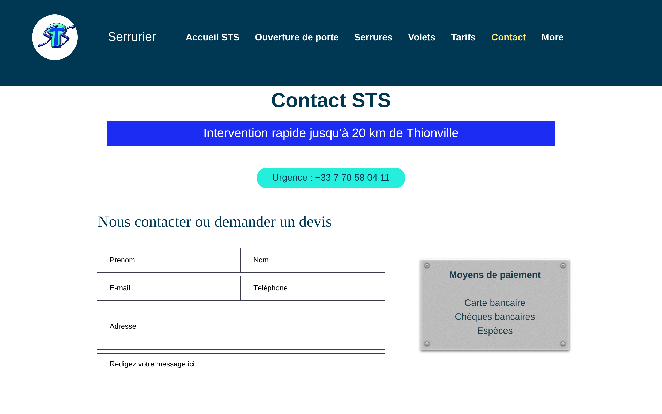 Aperçu du site STS