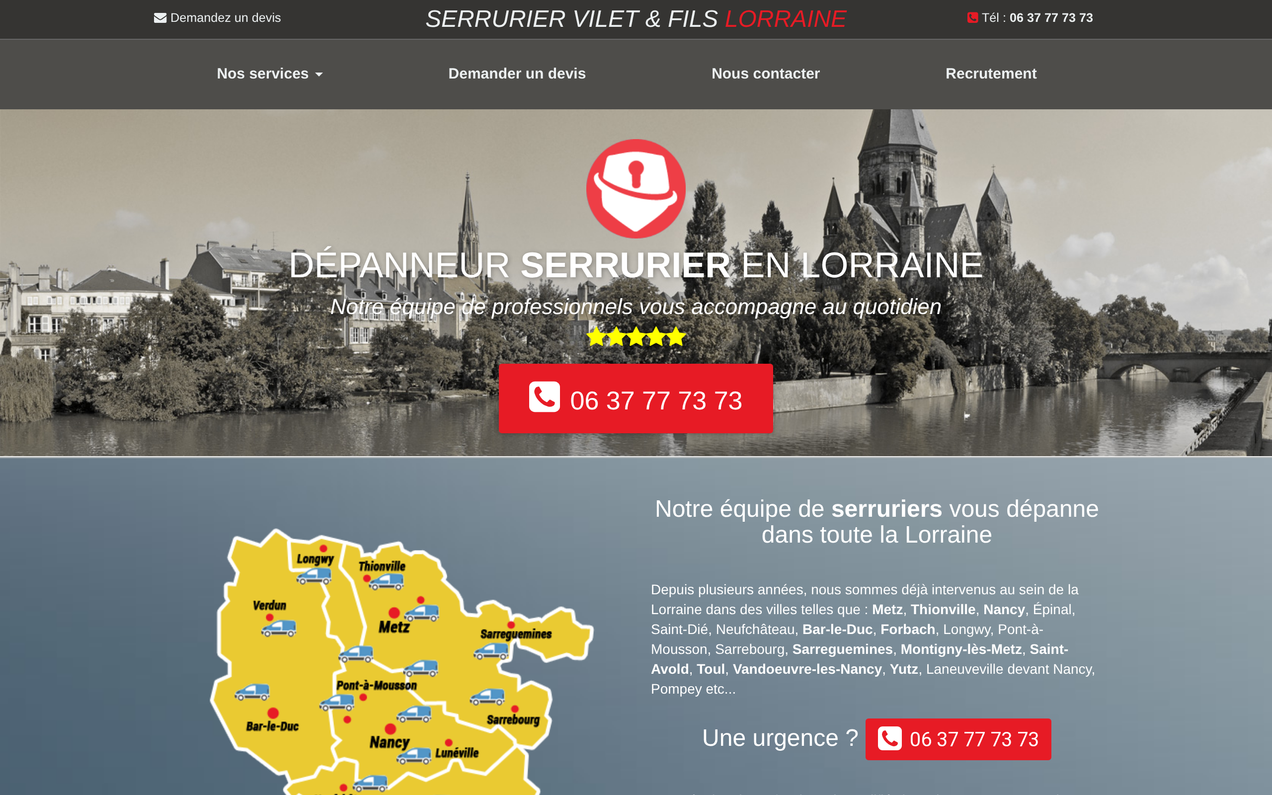 Aperçu du site SERRURIER VILET & FILS LORRAINE