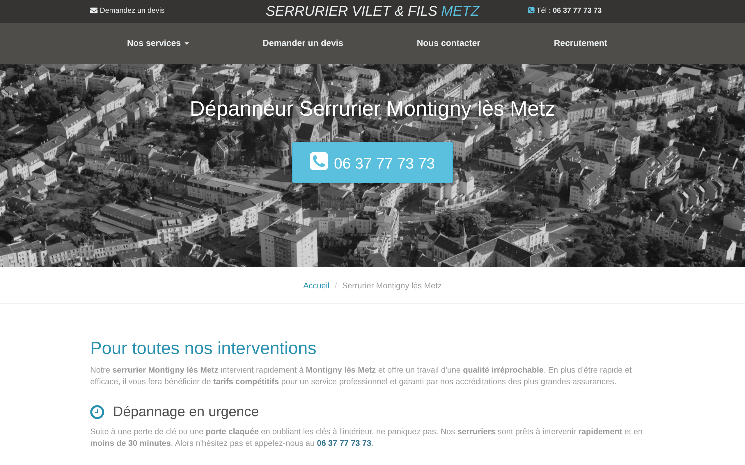 Aperçu du site SERRURIER VILET & FILS METZ