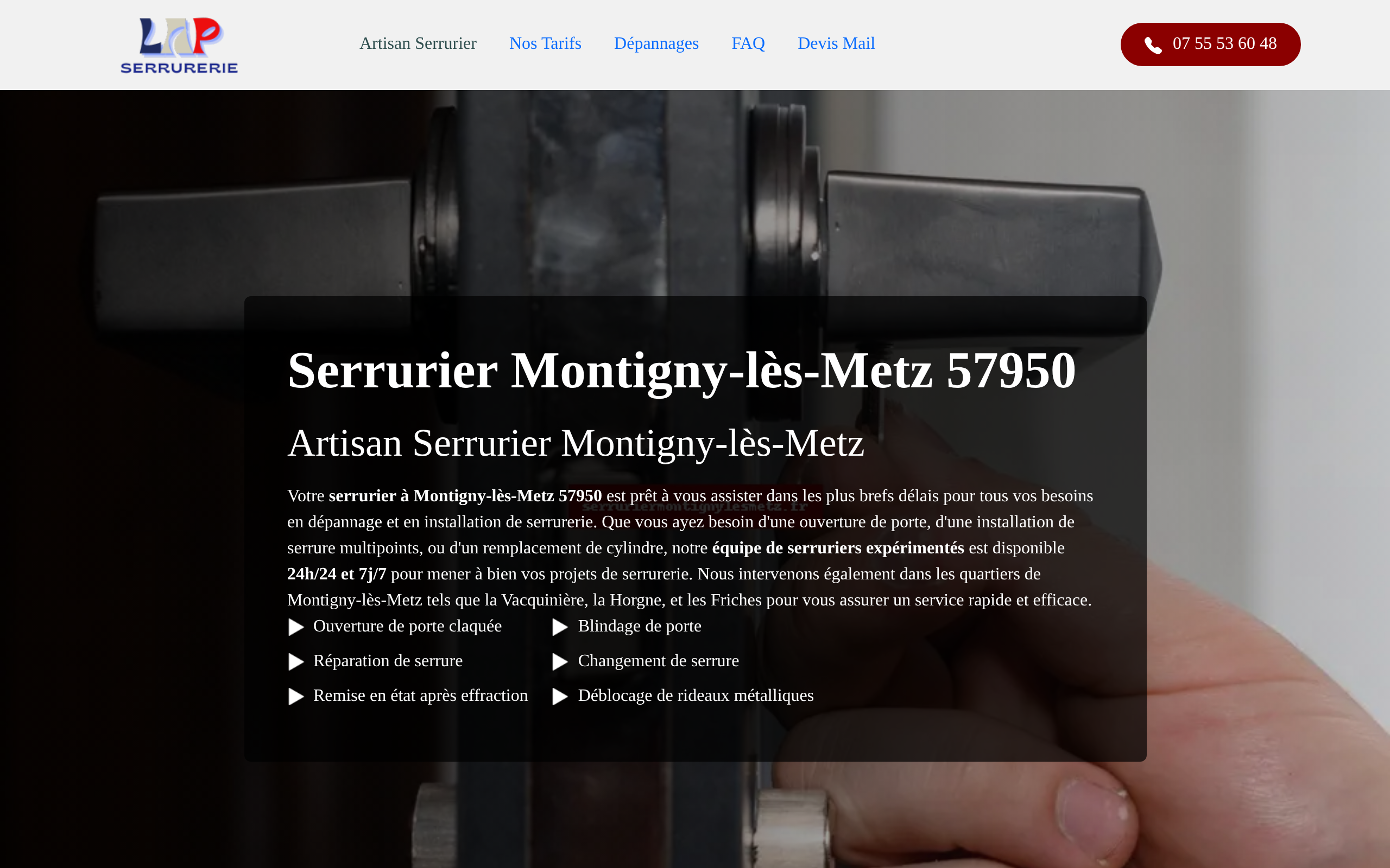Aperçu du site Artisan Serrurier Montigny-lès-Metz