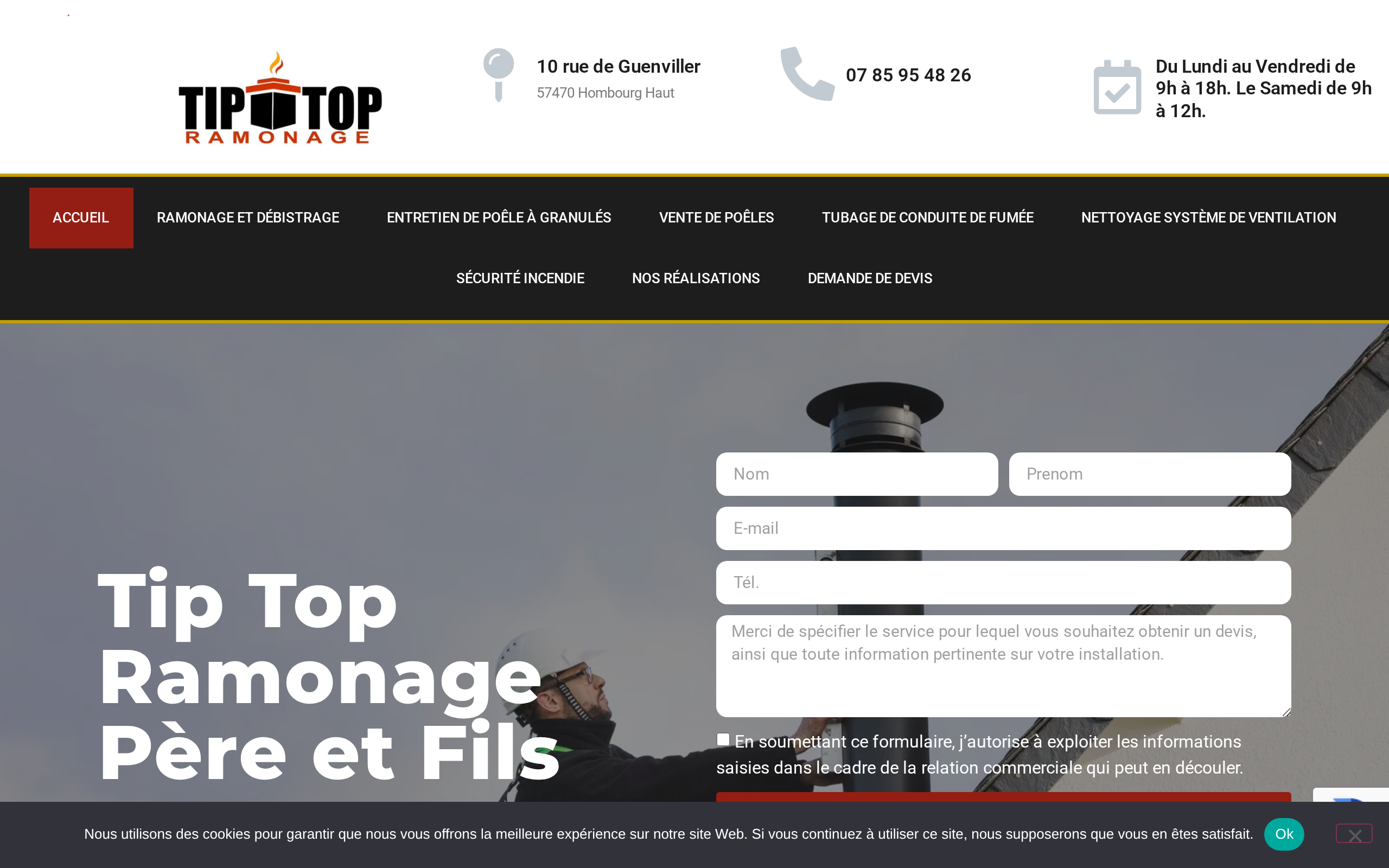 Aperçu du site Tip Top Ramonage Père et Fils