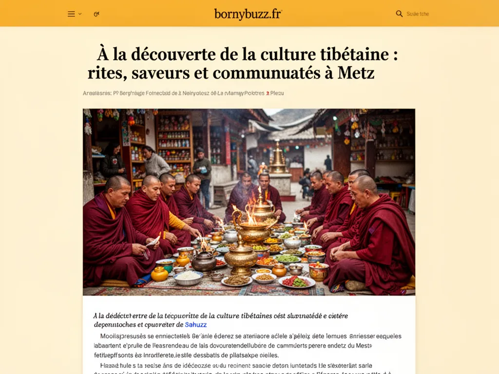À la découverte de la culture tibétaine : rites, saveurs et communautés à Metz