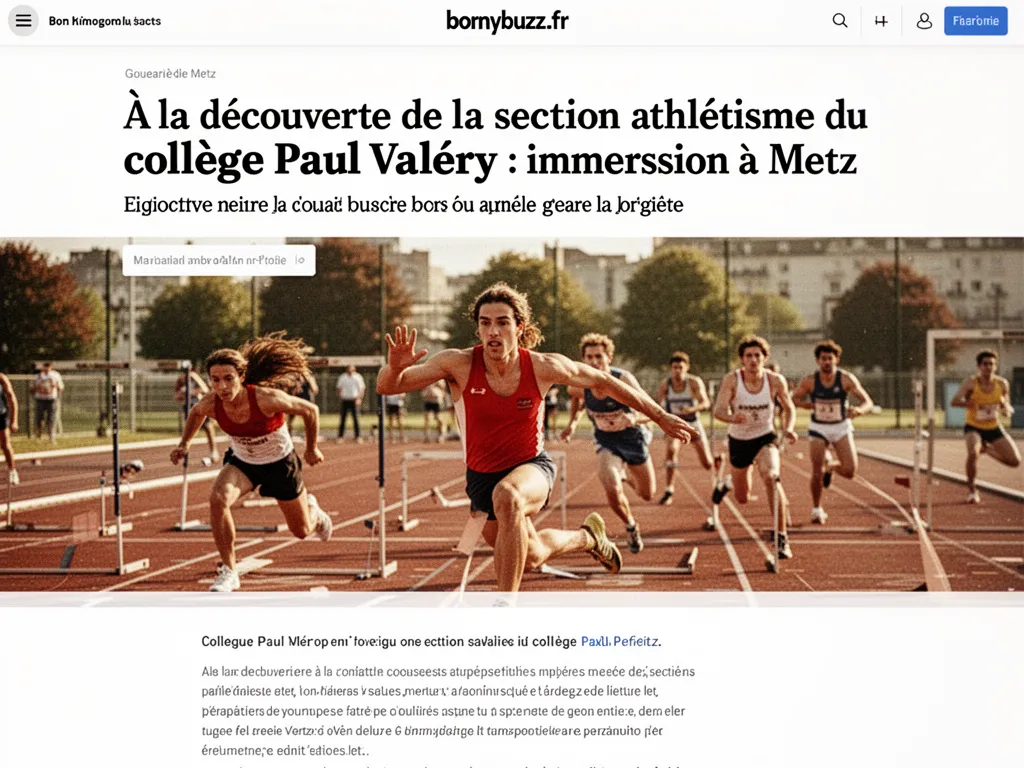 À la découverte de la section athlétisme du collège Paul Valéry : immersion à Metz