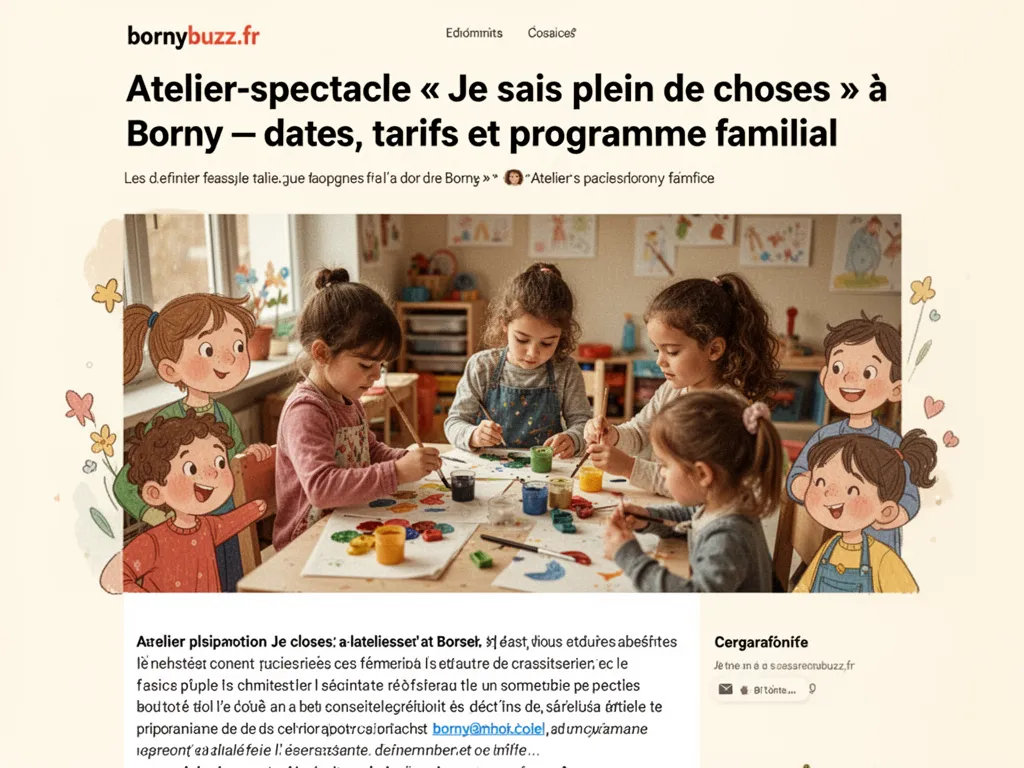 Atelier-spectacle « Je sais plein de choses » à Borny : dates, tarifs et programme familial