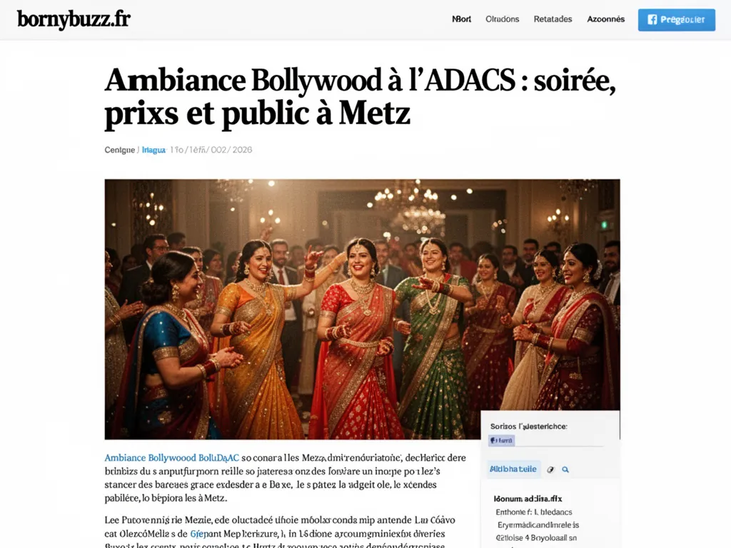 Ambiance Bollywood à l'ADACS : soirée, prix et public à Metz