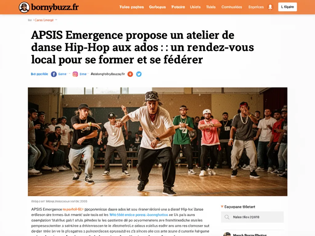 APSIS Emergence propose un atelier de danse Hip-Hop aux ados : un rendez-vous local pour se former et se fédérer
