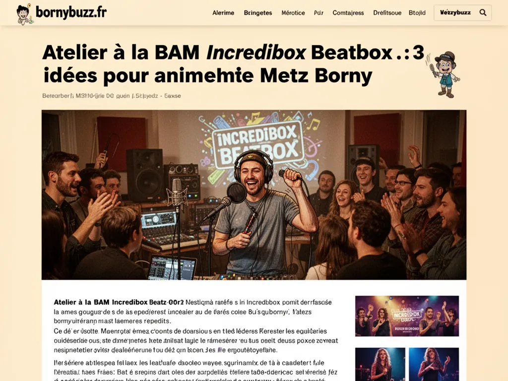 Atelier à la BAM Incredibox Beatbox : 3 idées pour animer Metz Borny