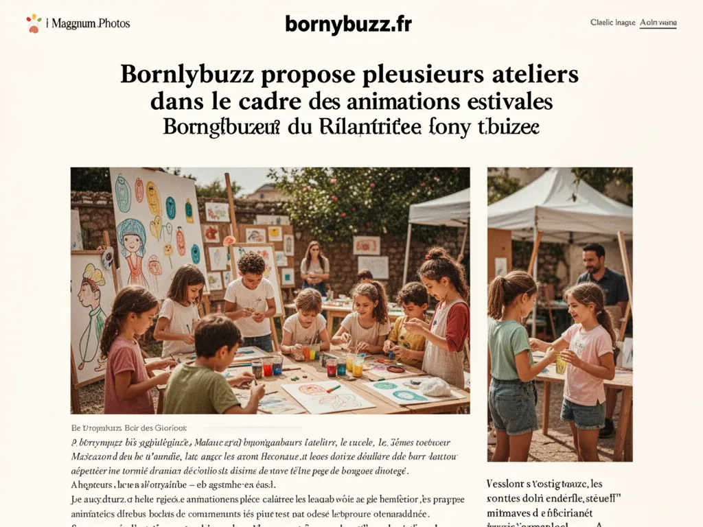 Bornybuzz propose plusieurs ateliers dans le cadre des animations estivales