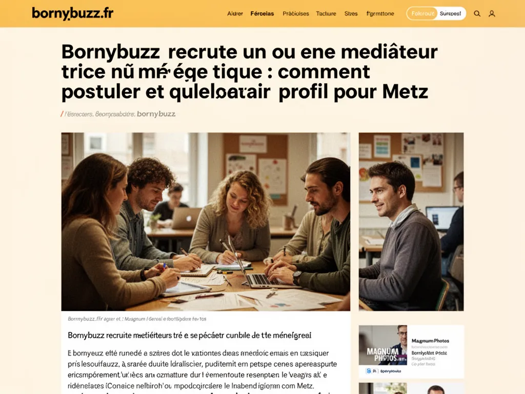 bornybuzz recrute un ou une mediateur trice numerique : comment postuler et quel profil pour Metz
