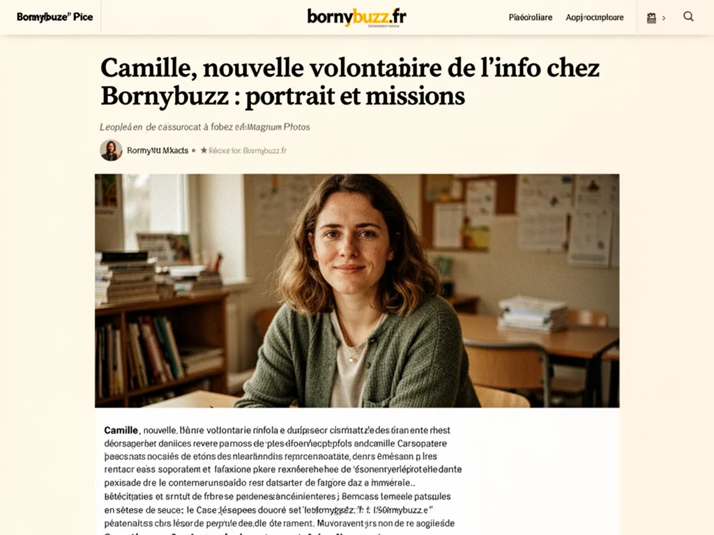 Camille, nouvelle volontaire de l'info chez Bornybuzz : portrait et missions