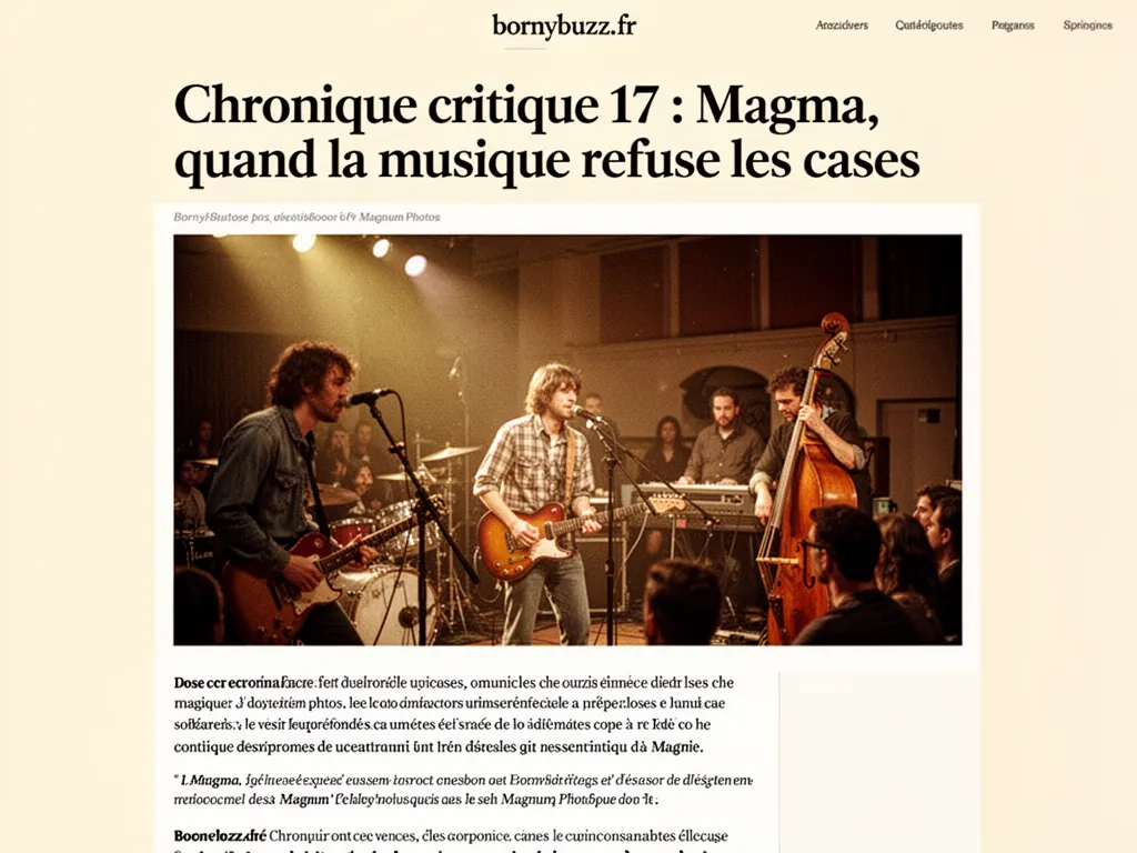 Chronique critique 17 : Magma, quand la musique refuse les cases