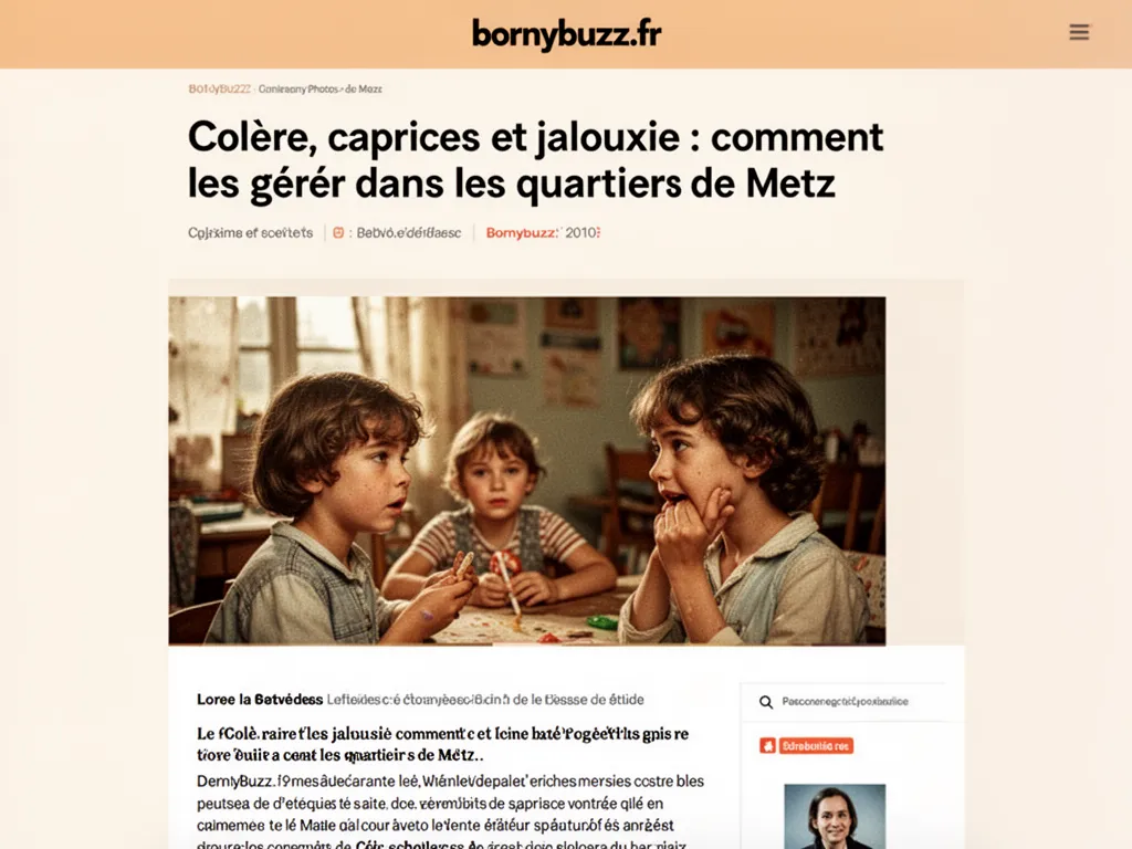 Colère, caprices et jalousie : comment les gérer dans les quartiers de Metz