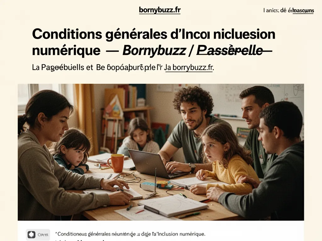 Conditions générales d'Inclusion numérique : Bornybuzz / La Passerelle