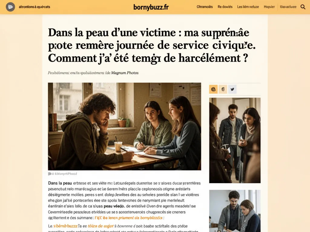 Dans la peau d'une victime : ma surprenante première journée de service civique. Comment j'ai été témoin de harcèlement ?
