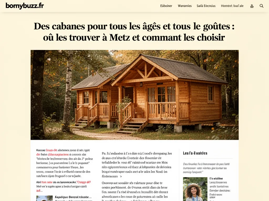 Des cabanes pour tous les âges et tous les goûts : où les trouver à Metz et comment les choisir