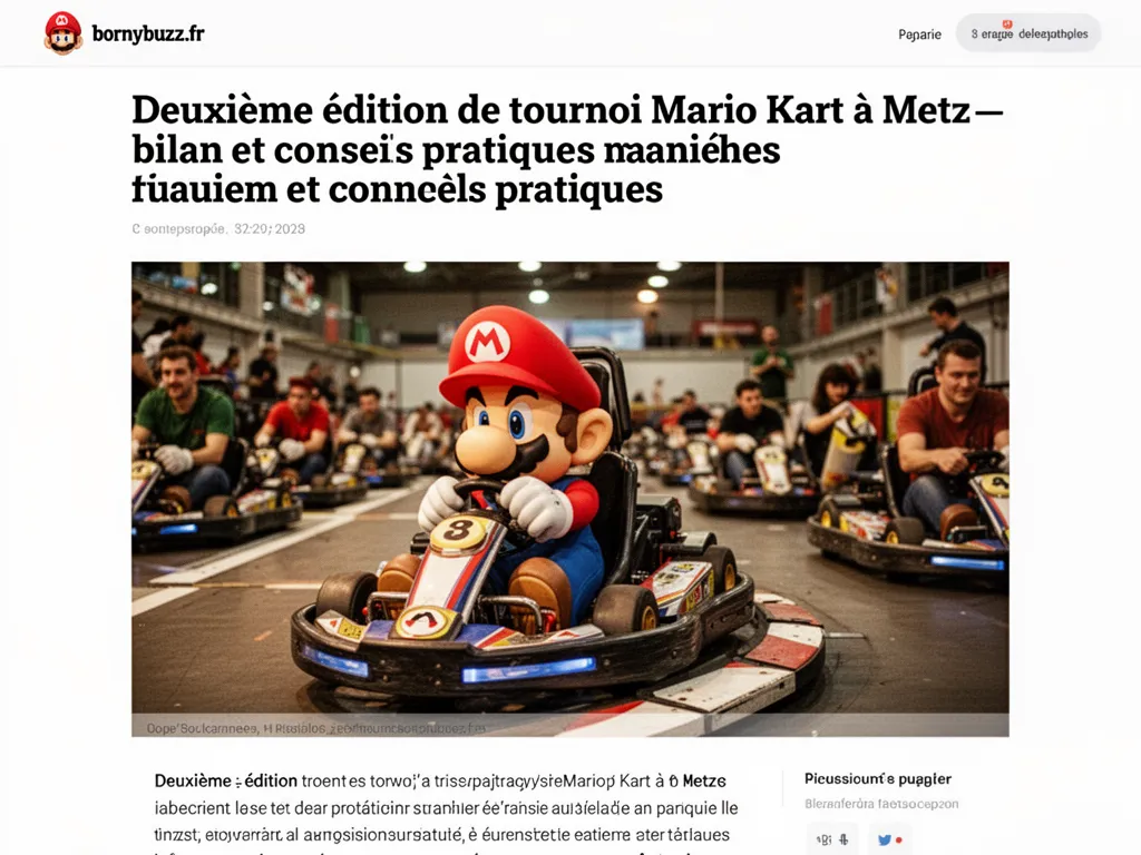 Deuxième édition de tournoi Mario Kart à Metz : bilan et conseils pratiques