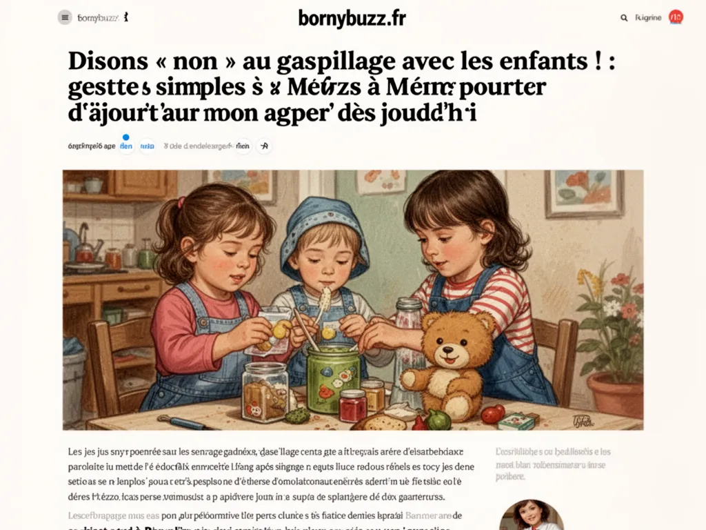 Disons « non » au gaspillage avec les enfants ! : gestes simples à Metz pour agir dès aujourd'hui