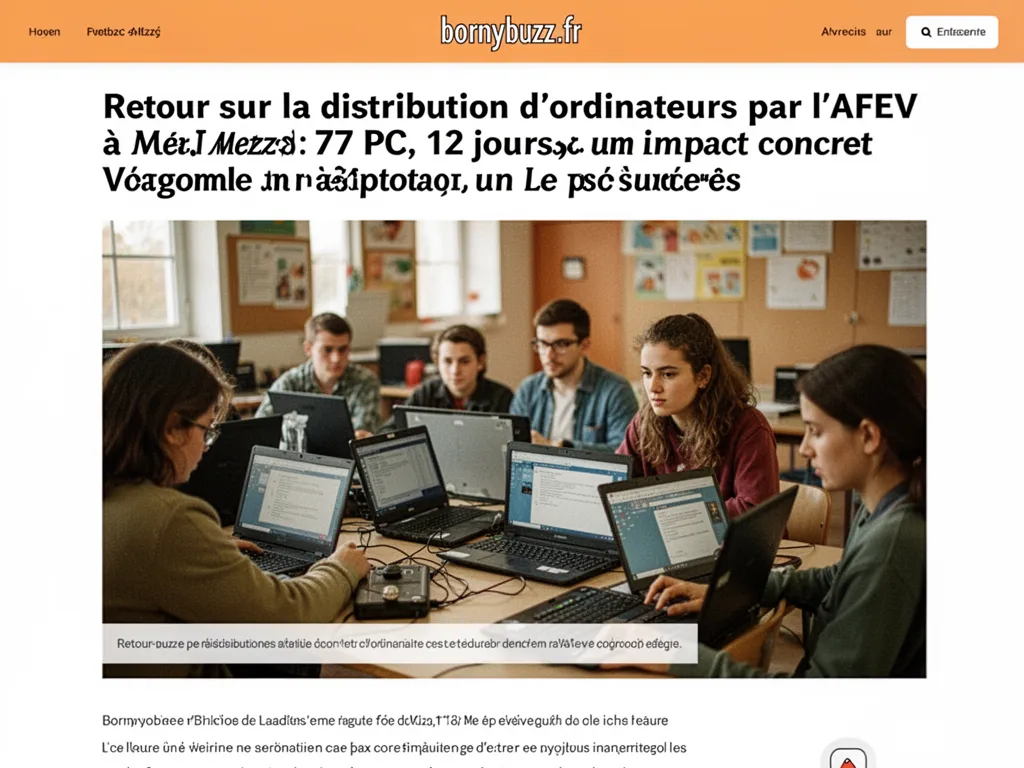 Retour sur la distribution d'ordinateurs par l'AFEV à Metz : 77 PC, 12 jours, un impact concret